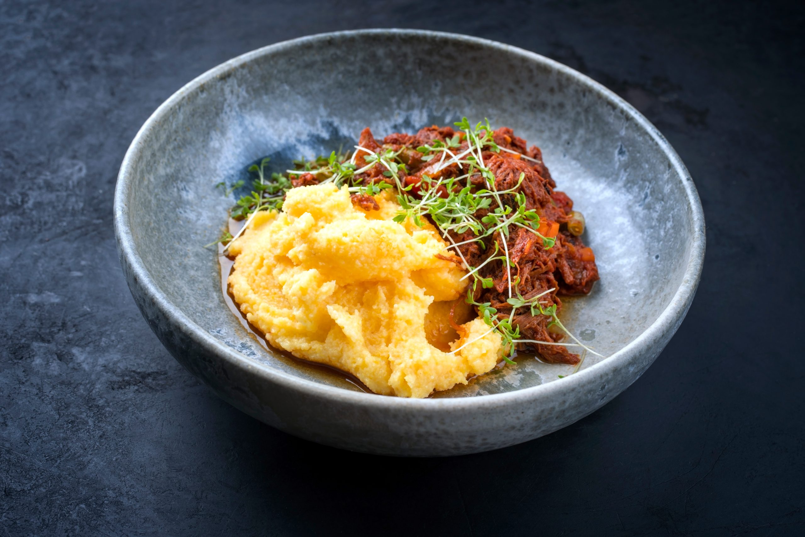 Polenta con straccetti bovino adulto