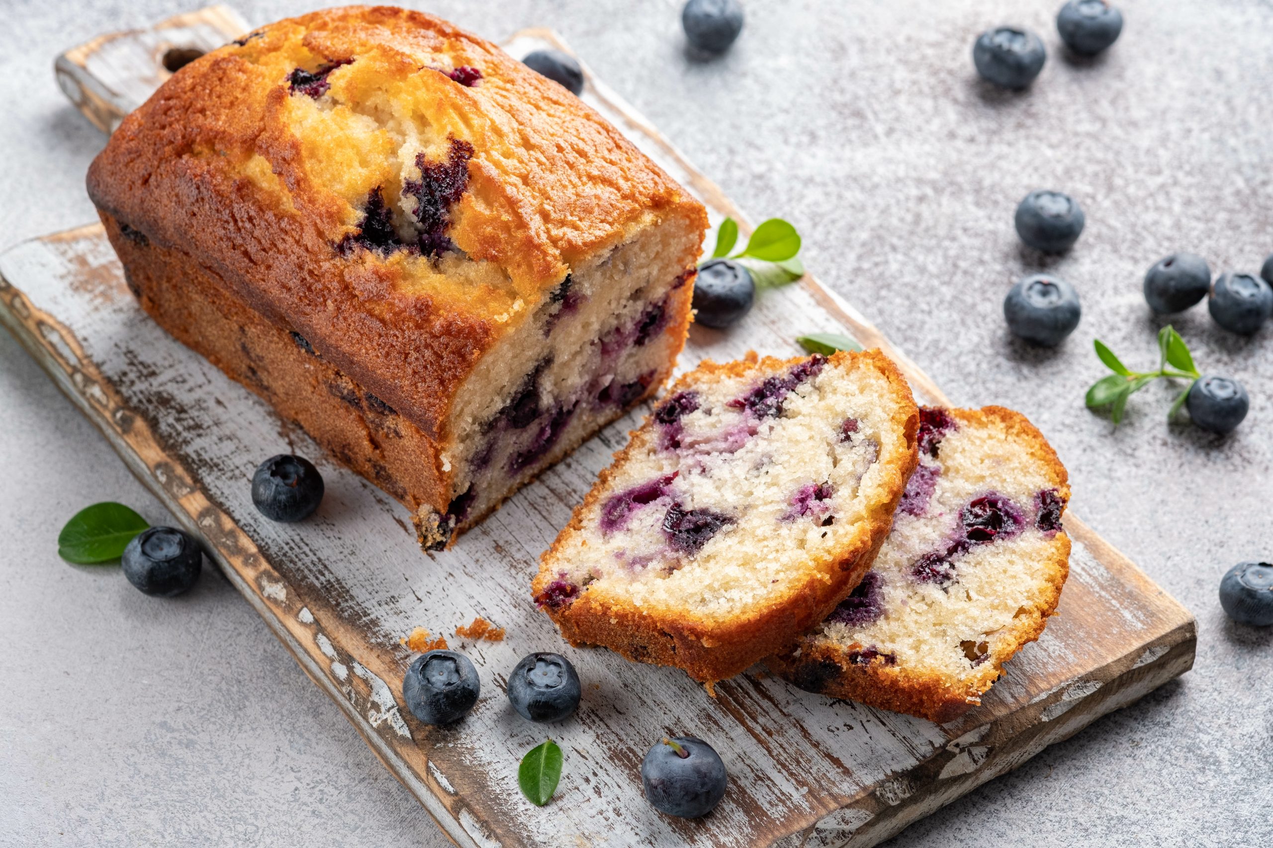 Plumcake al latte caldo e mirtilli