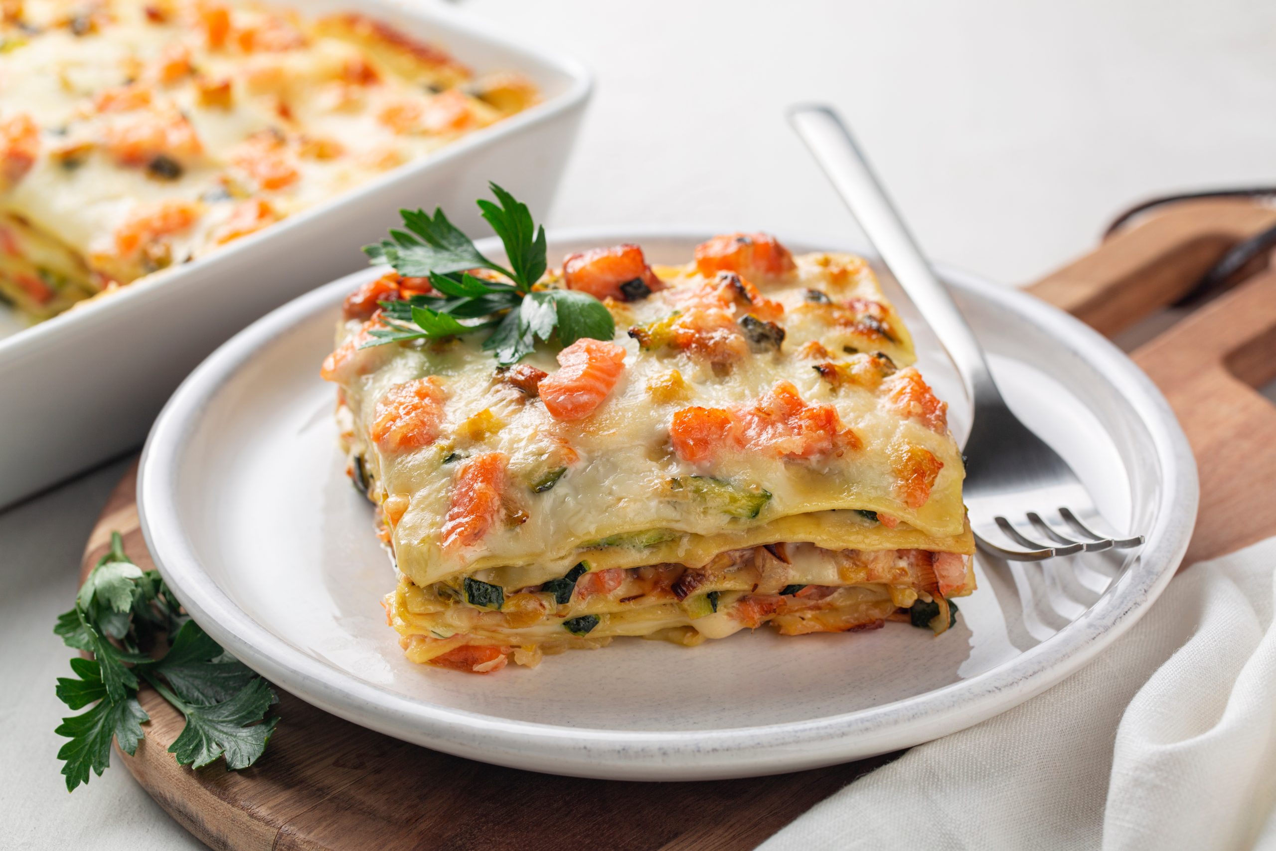 Lasagne zucchine <br>e salmone