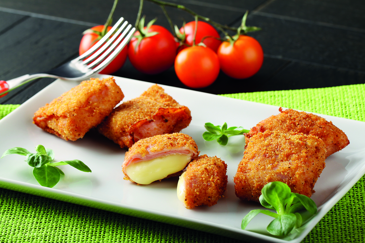 Rolls fritti prosciutto e formaggio
