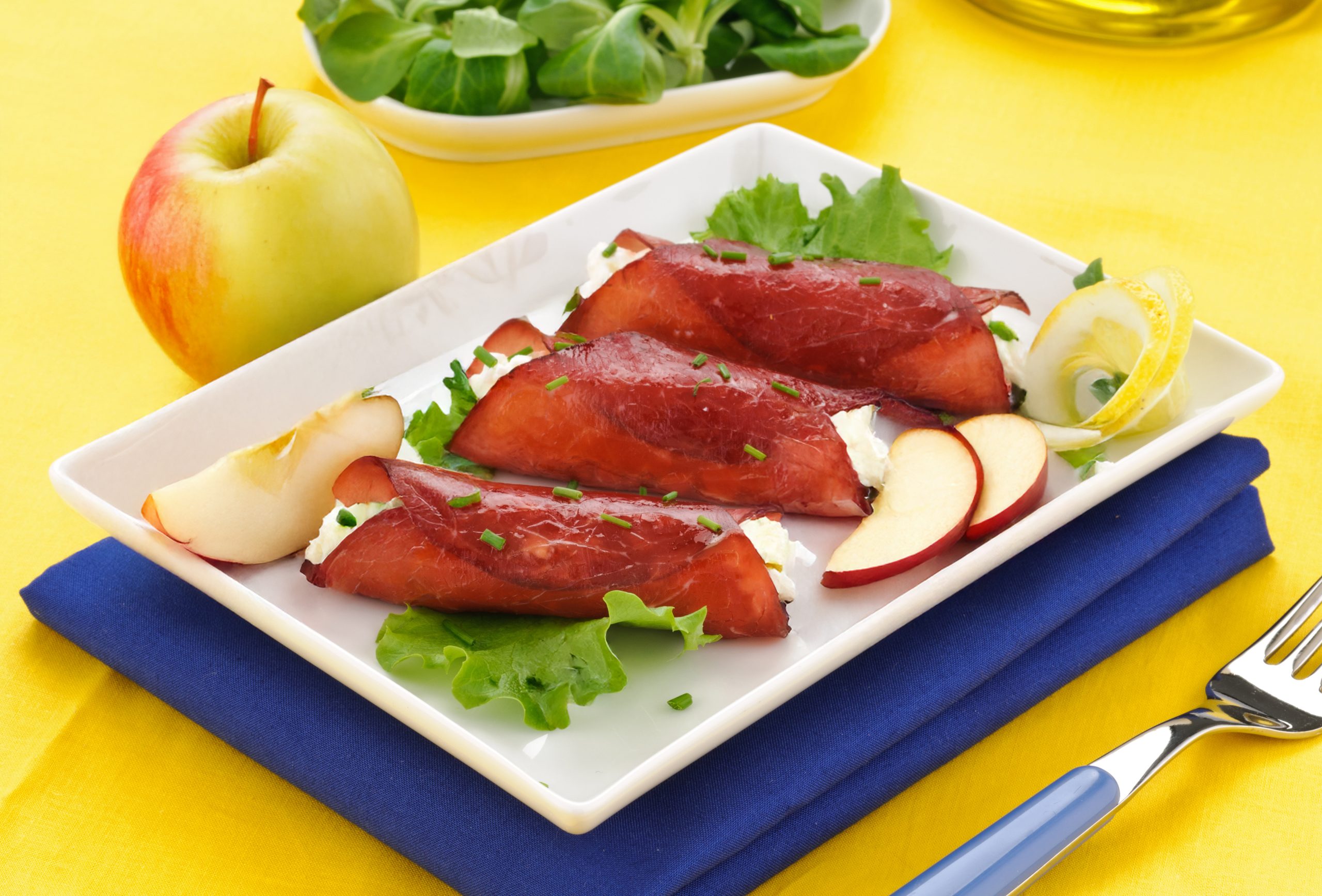 INVOLTINI DI BRESAOLA FIT CON MELE E RICOTTA